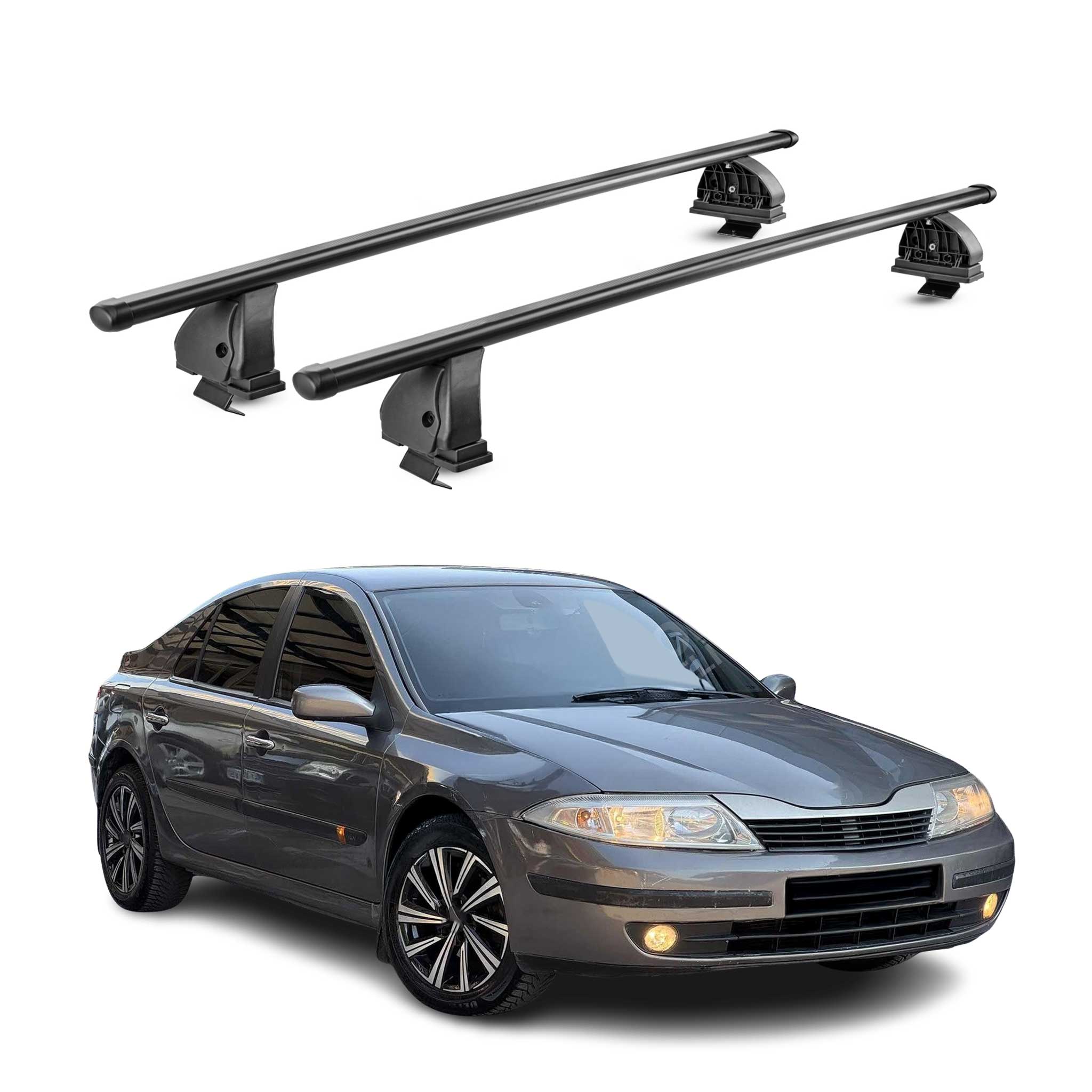Stahl Dachträger für Renault Laguna II 2001-2008 TÜV Abschließbar 2tlg Schwarz