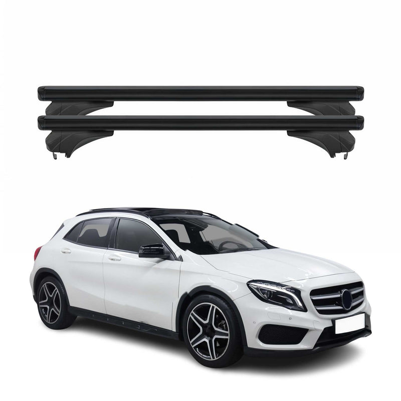 Menabo Dachträger Grundtäger für Mercedes GLA X156 2014-2020 Alu Schwarz 2 tlg