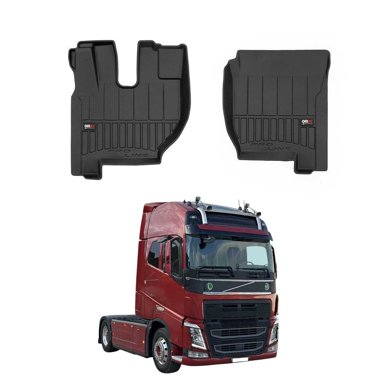 OMAC Gummi Fußmatten für Volvo FH 2012-2025 Premium TPE 3D Automatten Schwarz 2x