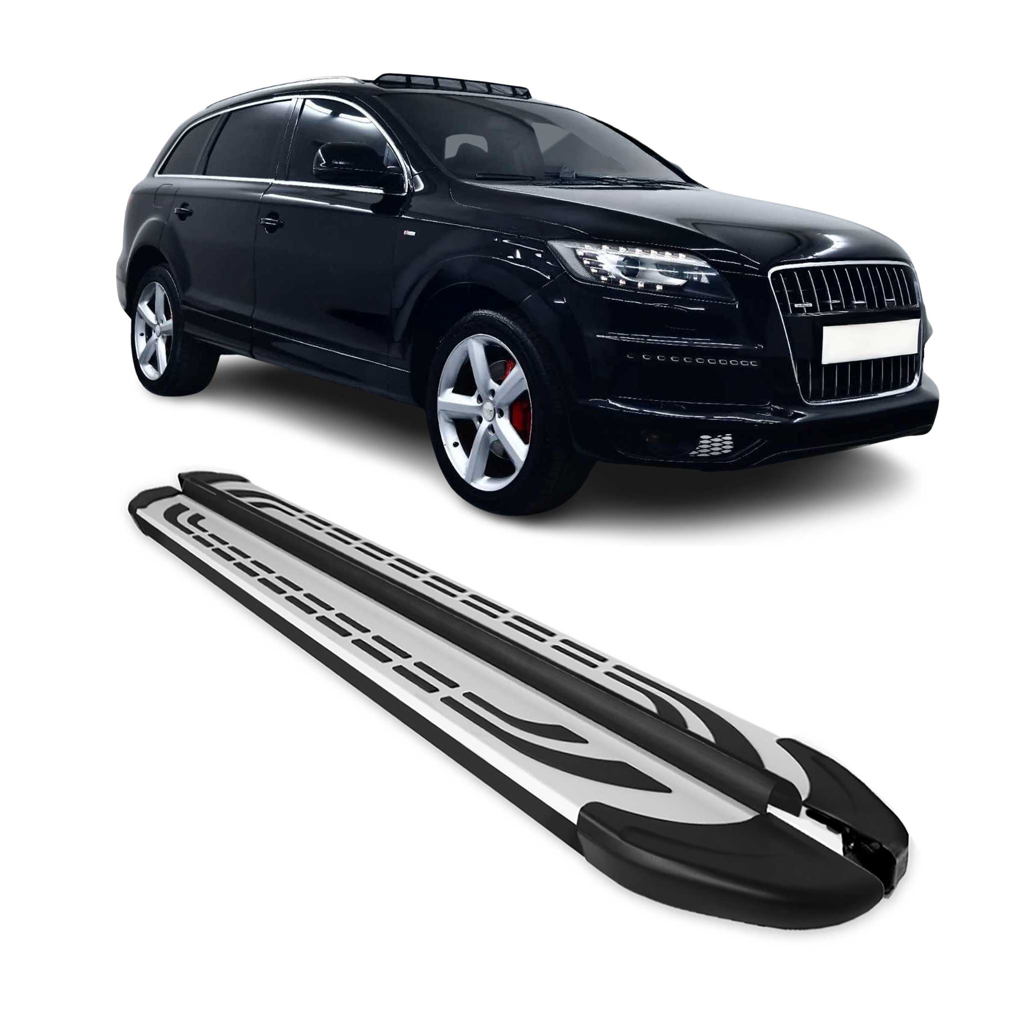 Trittbretter Seitenschweller Seitenbretter für Audi Q7 4LB 2006-2015 Schwarz Alu