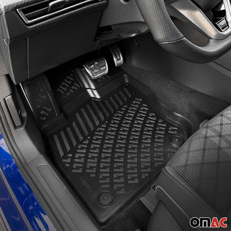 Fußmatten 3D Gummimatten für Ford Focus Stufenheck 2018-2021 TPE Schwarz 4x