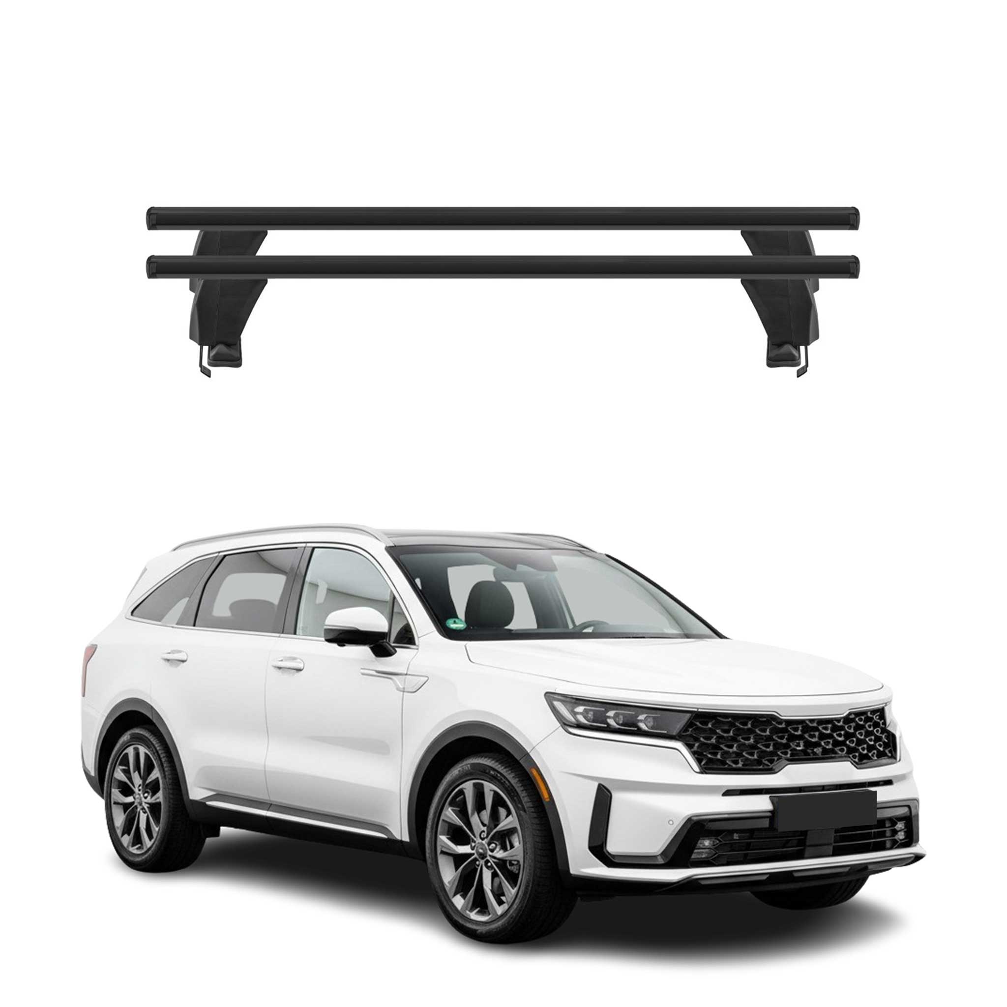 Menabo Dachträger Grundtäger für Kia Sorento MQ4 2021-2026 50kg Alu Schwarz 2x