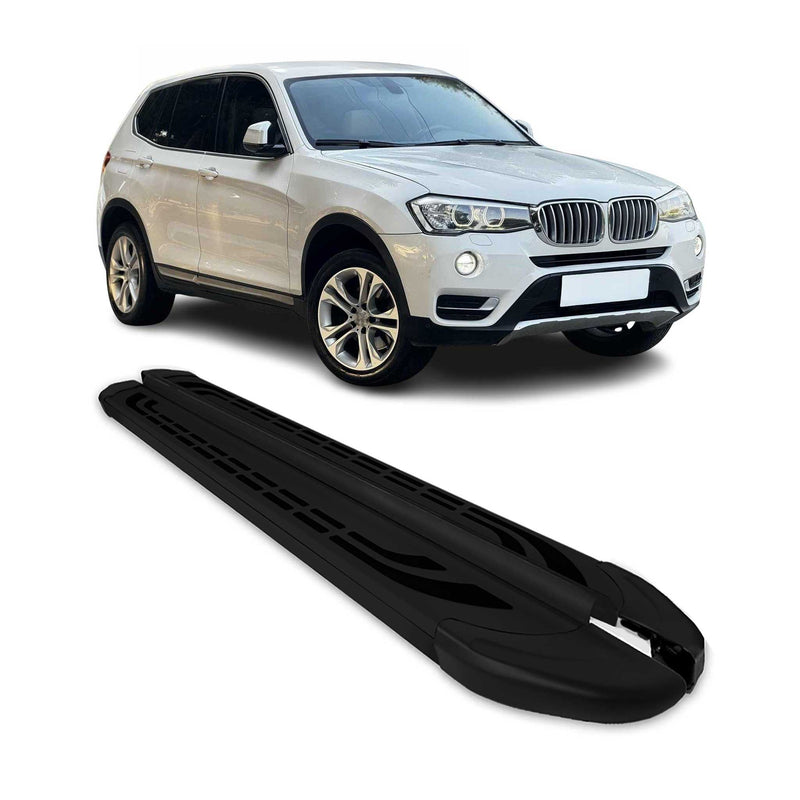 Trittbretter Seitenschweller Seitenbretter für BMW X3 F25 2010-2017 Alu Schwarz
