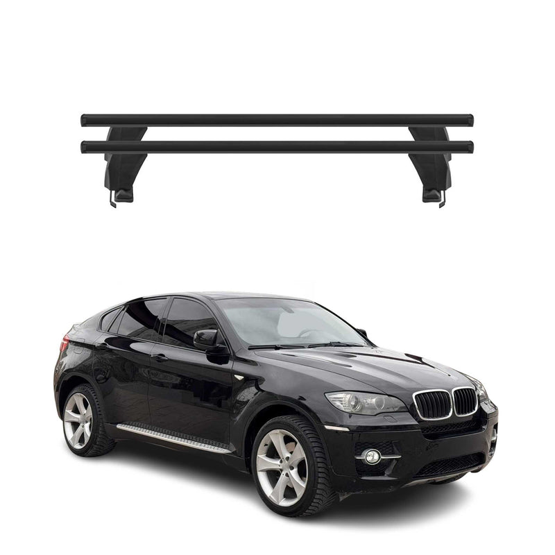 Menabo Dachträger Grundtäger für BMW X6 E71 E72 2007-2014 50kg Alu Schwarz 2 tlg