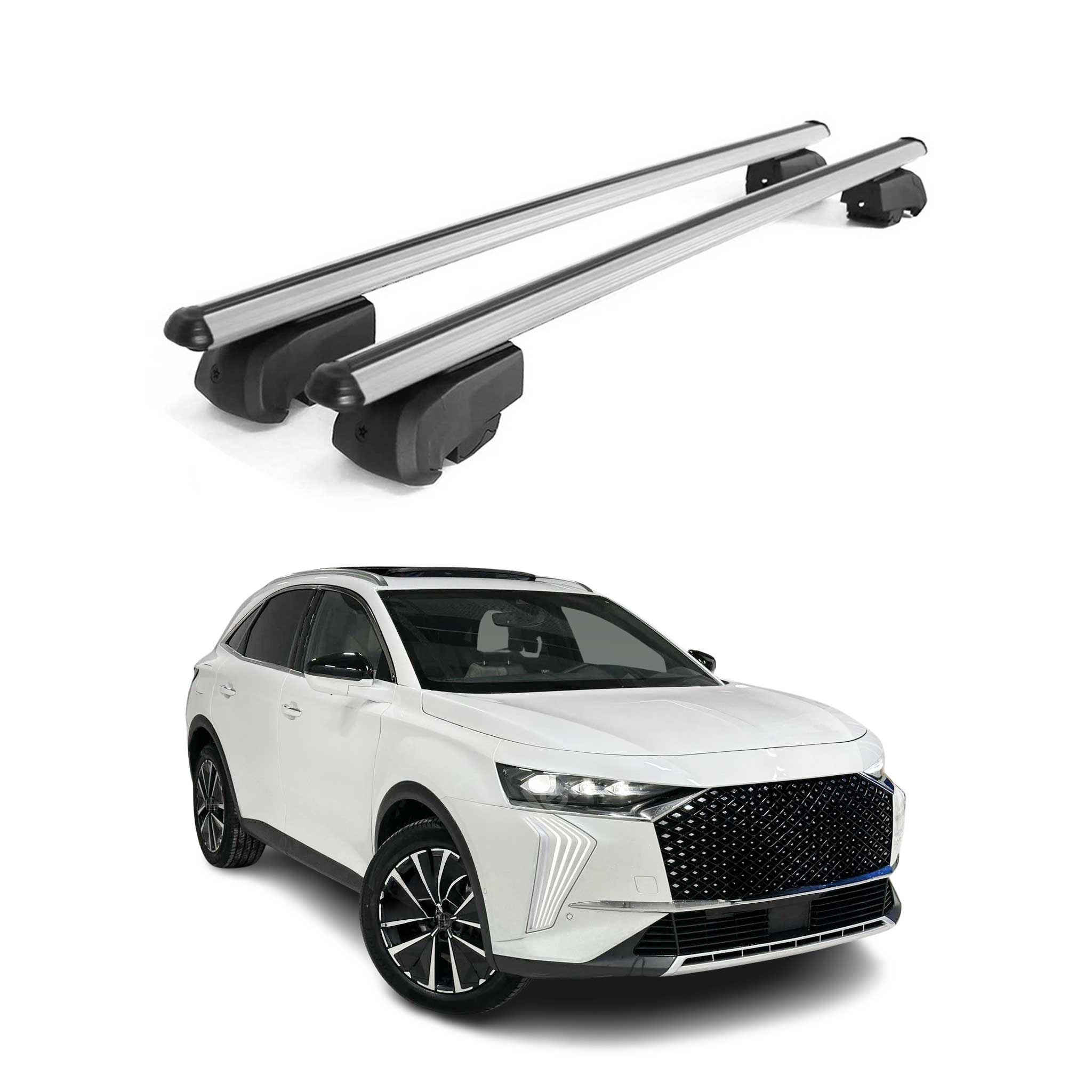 Dachträger Gepäckträger für DS7 Crossback / DS 7 2017-2026 Querträger Alu Grau