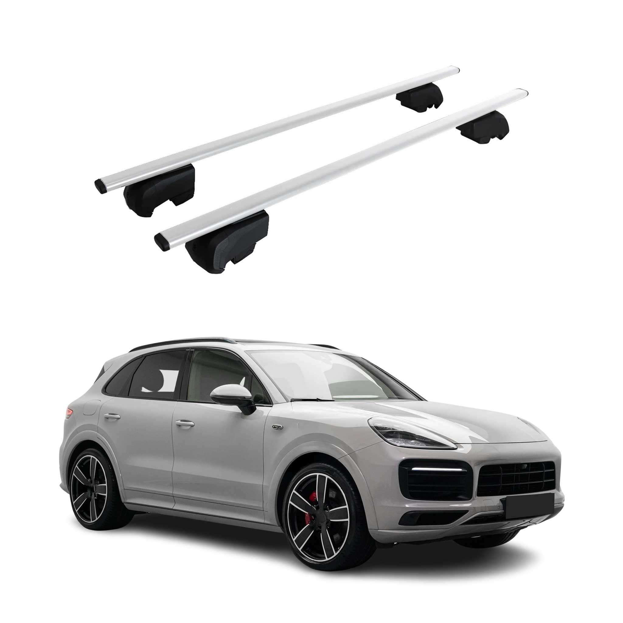 Dachträger Grundtäger für Porsche Cayenne 2019-2026 75kg Metall Silber 2 tlg