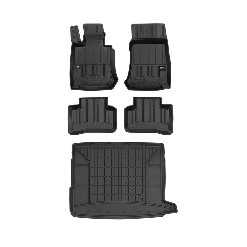 OMAC Fußmatten & Kofferraumwanne Set für Mercedes GLC X253 2015-2019 Gummi 5x