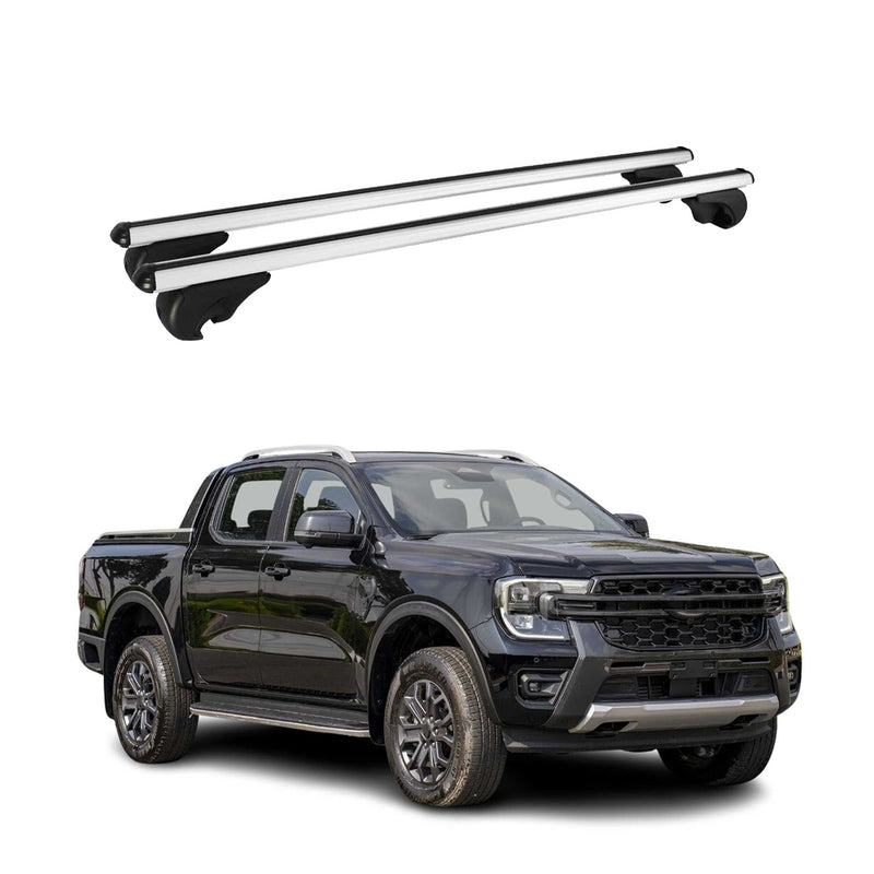 Dachträger Grundtäger für Ford Ranger T6 2011-2022 DoubleCab 75kg Alu Silber 2x