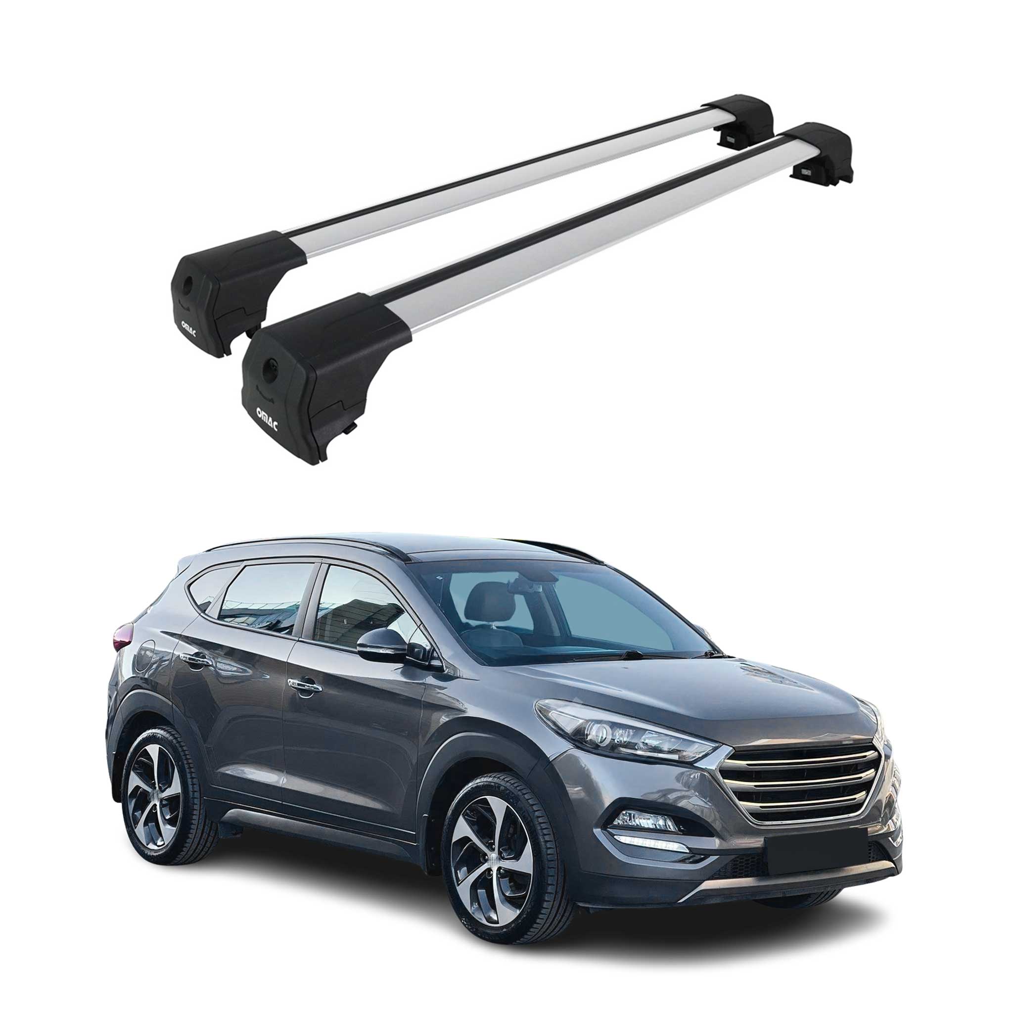 Dachträger Gepäckträger für Hyundai Tucson 3 2015-2020 ABE Aluminium Silber