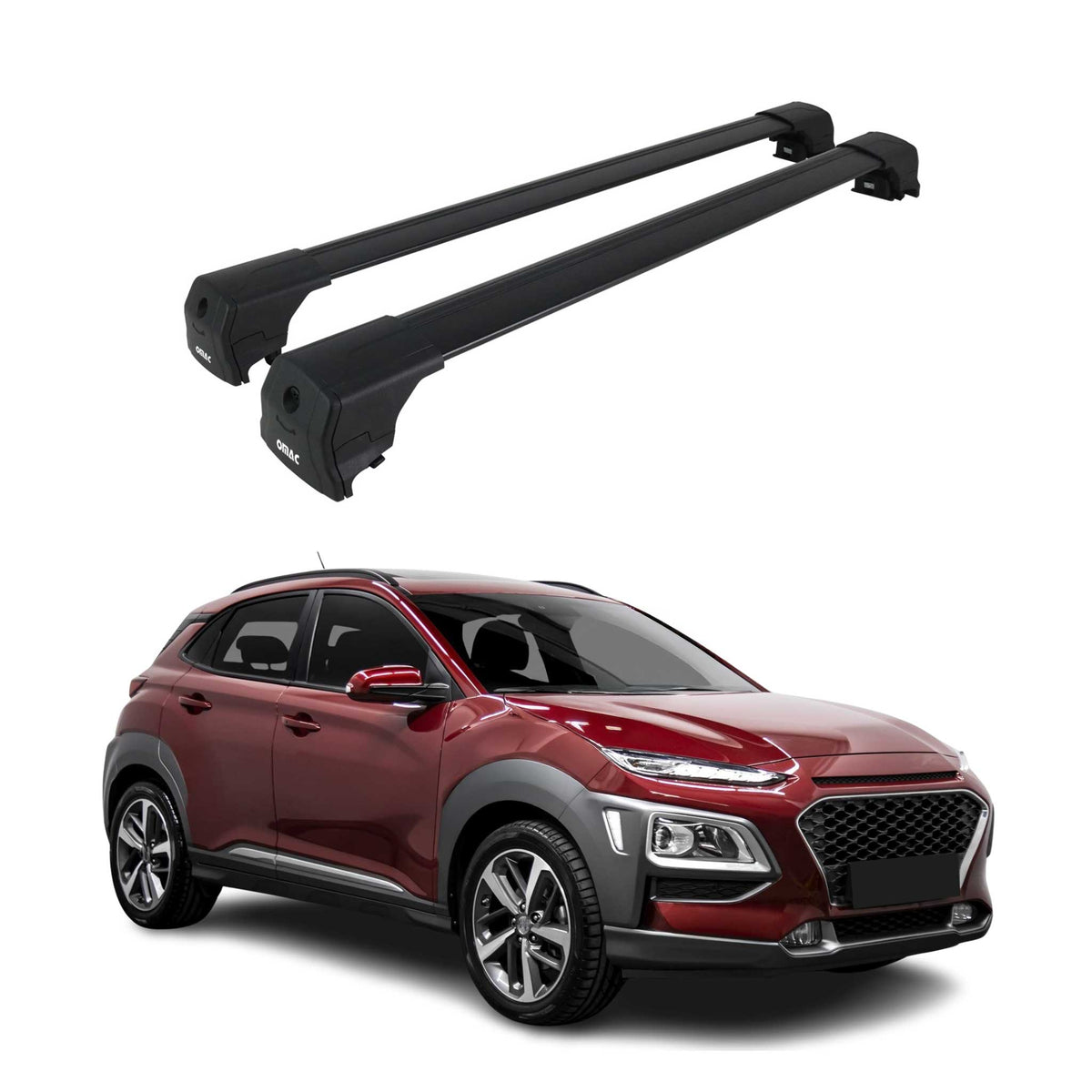 Dachträger Gepäckträger für Hyundai Kona 2018-2023 ABE Aluminium Schwarz