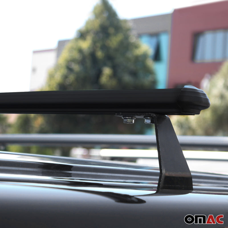 Dachträger Grundtäger für VW Caravelle T5 2003-2015 75kg Aluminium Schwarz 2 tlg