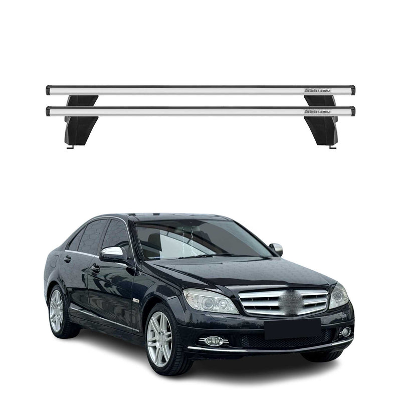 Menabo Dachträger für Mercedes C Klasse W204 Limo 2007-2014 75kg Alu Silber 2x
