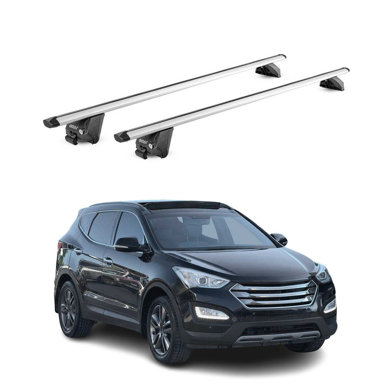 Dachträger Grundtäger für Hyundai Santa Fe 2012-2018 100kg Alu Silber 2tlg ABE