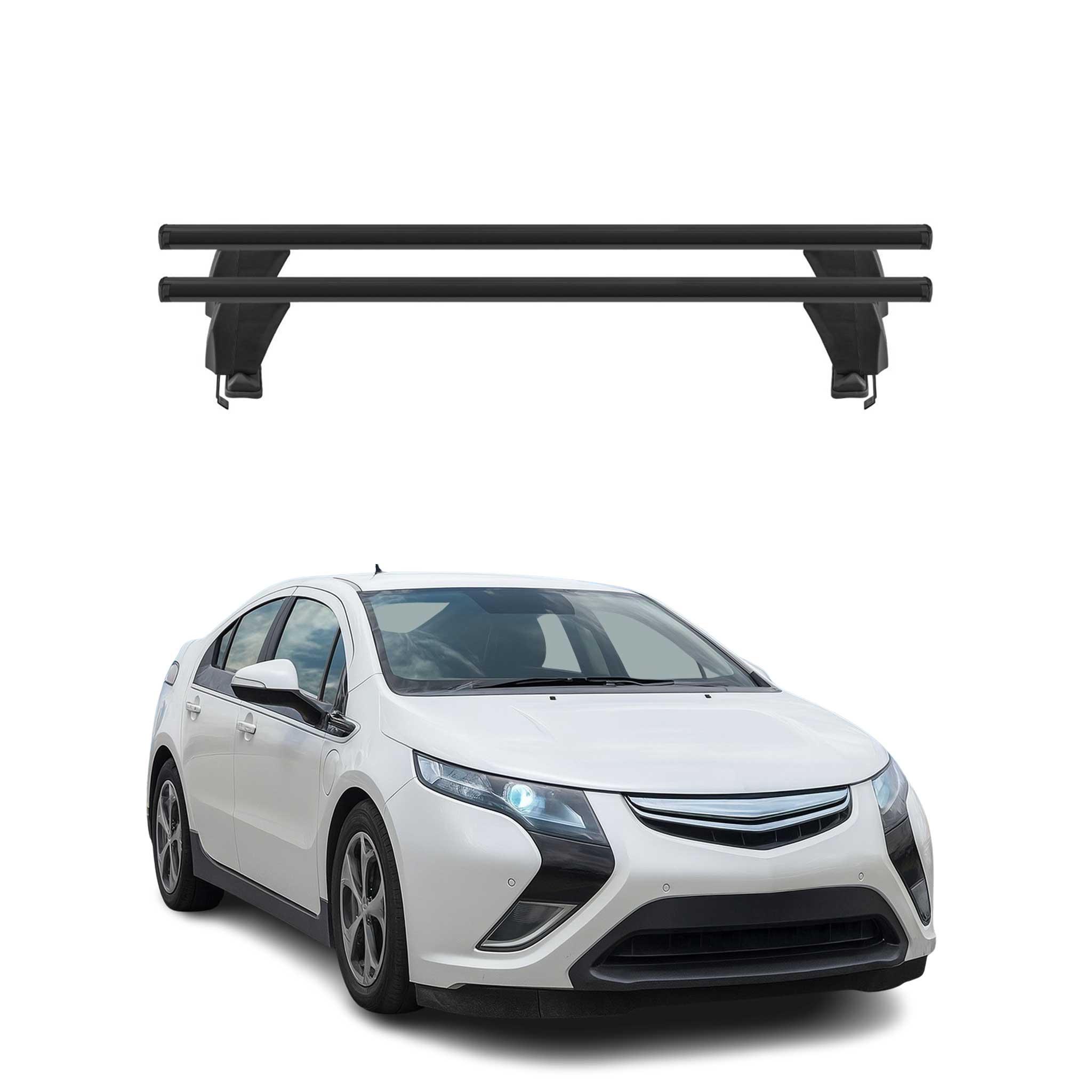 Menabo Dachträger Grundtäger für Opel Ampera 2011-2015 50kg Alu Schwarz 2 tlg