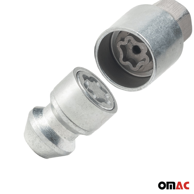 Radschloss Satz für Citroen C4 Aircross ab 2014 Felgenschloss Silber 4x M12X1.5