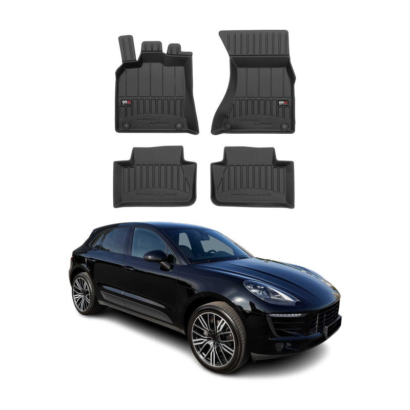 OMAC Gummi Fußmatten für Porsche Macan 95B 2014-2024 Premium Gummi Schwarz 4tlg