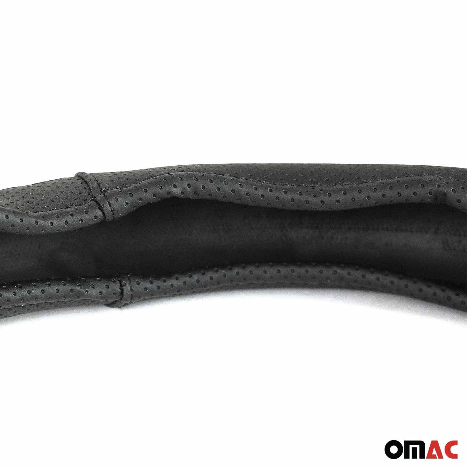 Lenkradbezug Lenkradschoner Lenkrad abdeckung Schwarz Blau Stiche Ø 38-40 cm