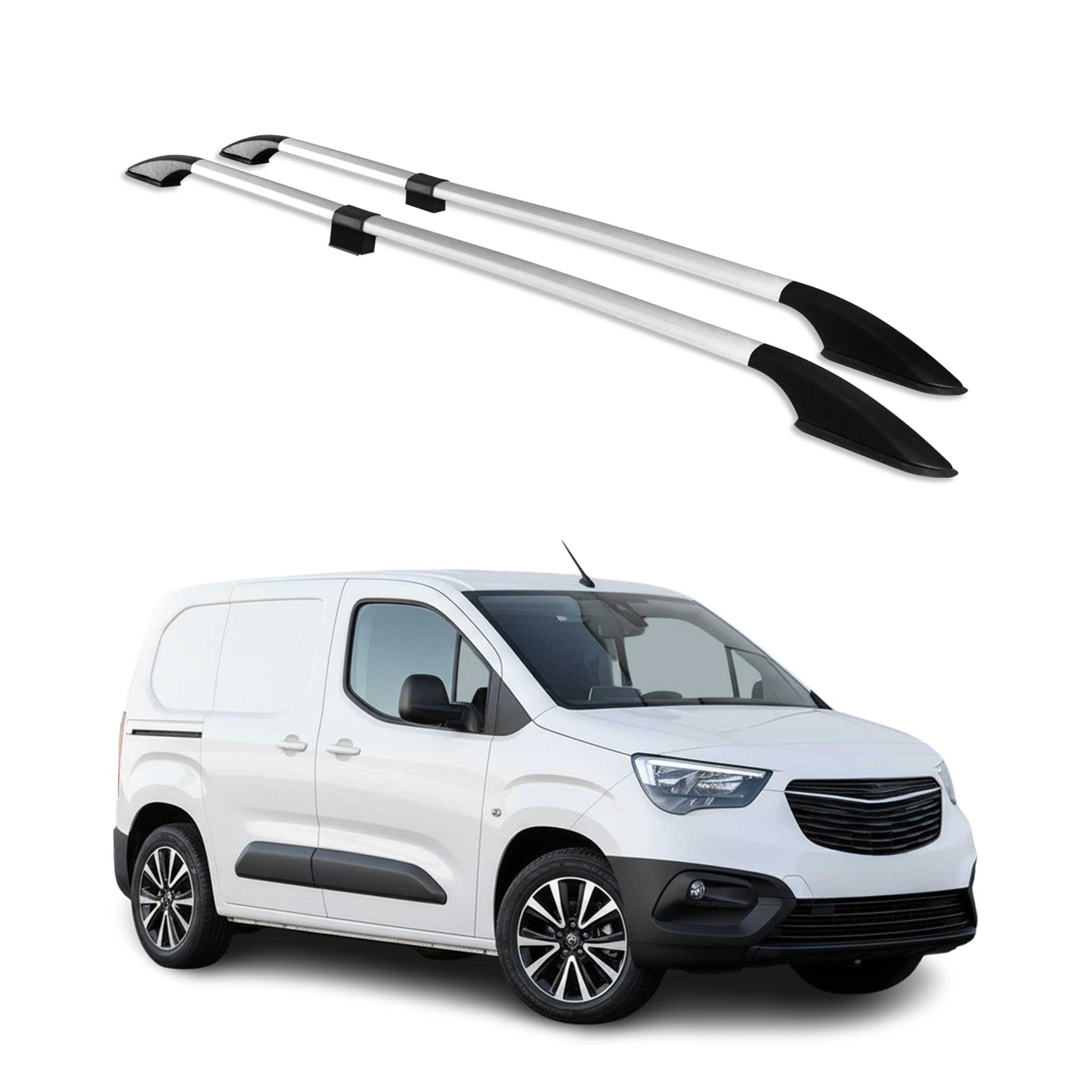 Dachreling Dachgepäckträger für Opel Combo E 2019-2026 Kurzer Alu Grau
