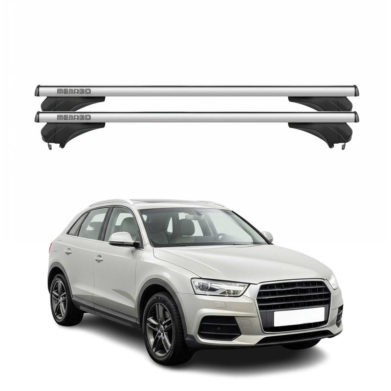 Menabo Dachträger Grundtäger für Audi Q3 8U 2011-2018 Aluminium Silber 2 tlg
