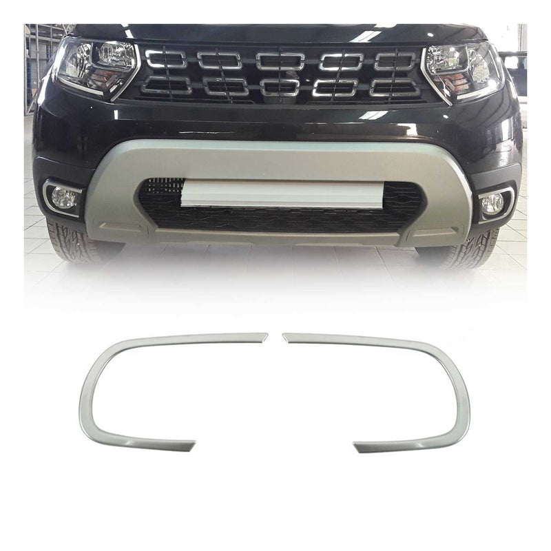 Nebelscheinwerfer Rahmen für Dacia Duster 2018-2021 Edelstahl Gebürstet 2x