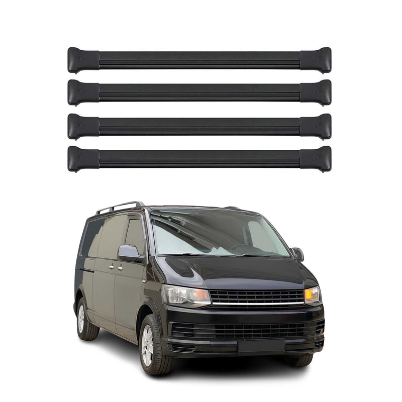 Dachträger für VW T6 T6.1 Transporter Multivan Caravelle 2015-2024 Schwarz 4 tlg
