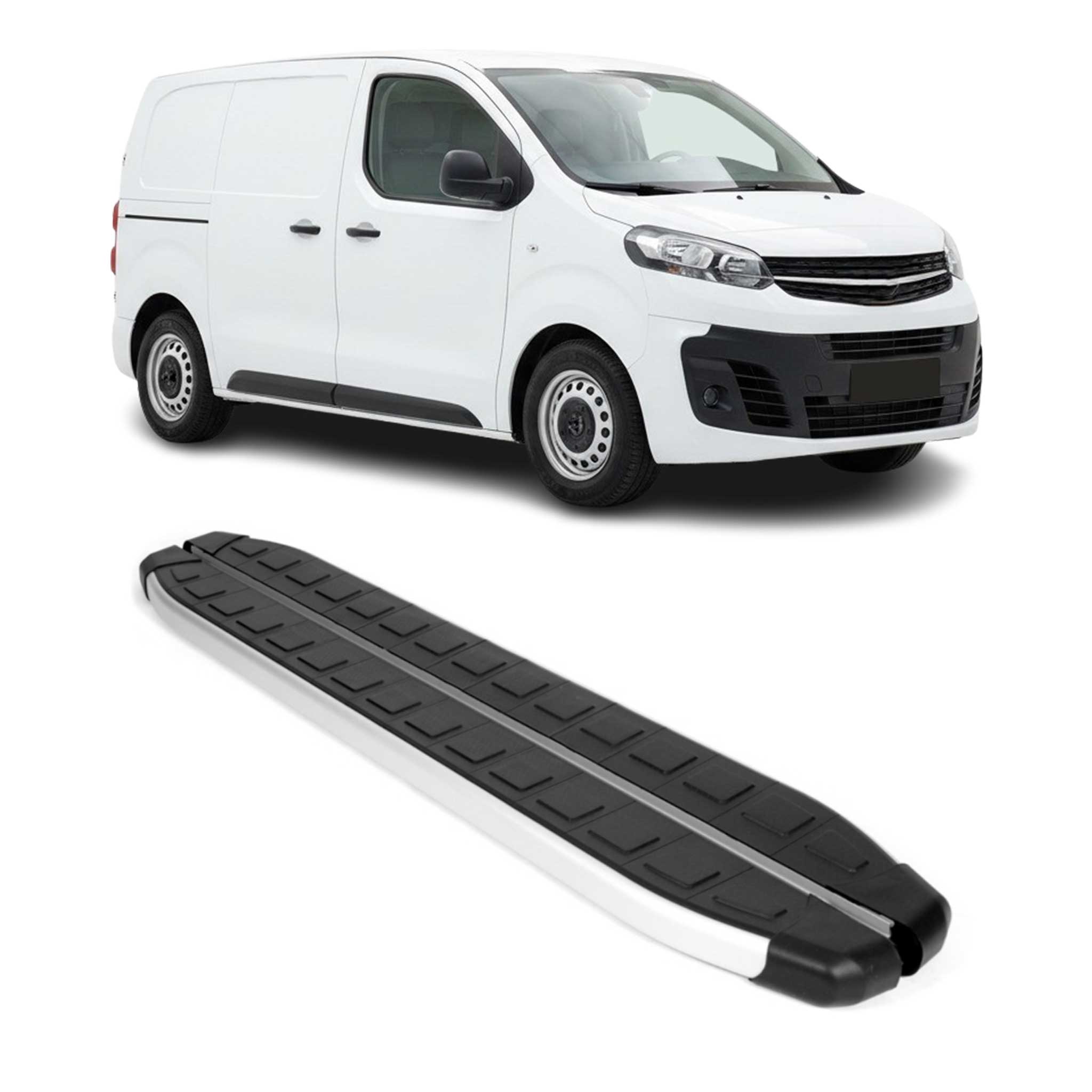 Seitenbretter Trittbretter für Opel Vivaro C 2019-2026 L1 Kurzer Alu Schwarz