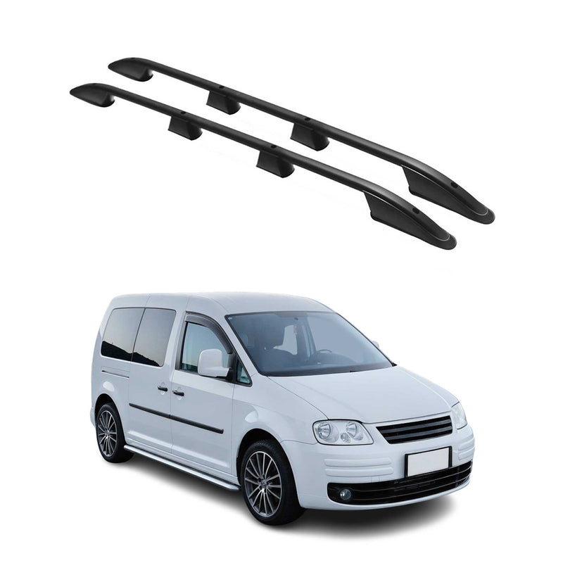 Dachreling Dachgepäckträger für VW Caddy III 2003-2015 L2 Langer Alu Schwarz 2x