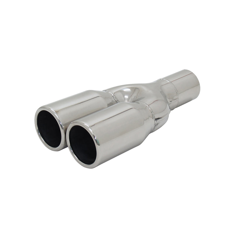 Auspuff Endrohr Edelstahl Y 2x76 zum ANSCHWEISSEN AUSPUFF ENDSCHALLDÄMPFER ABE