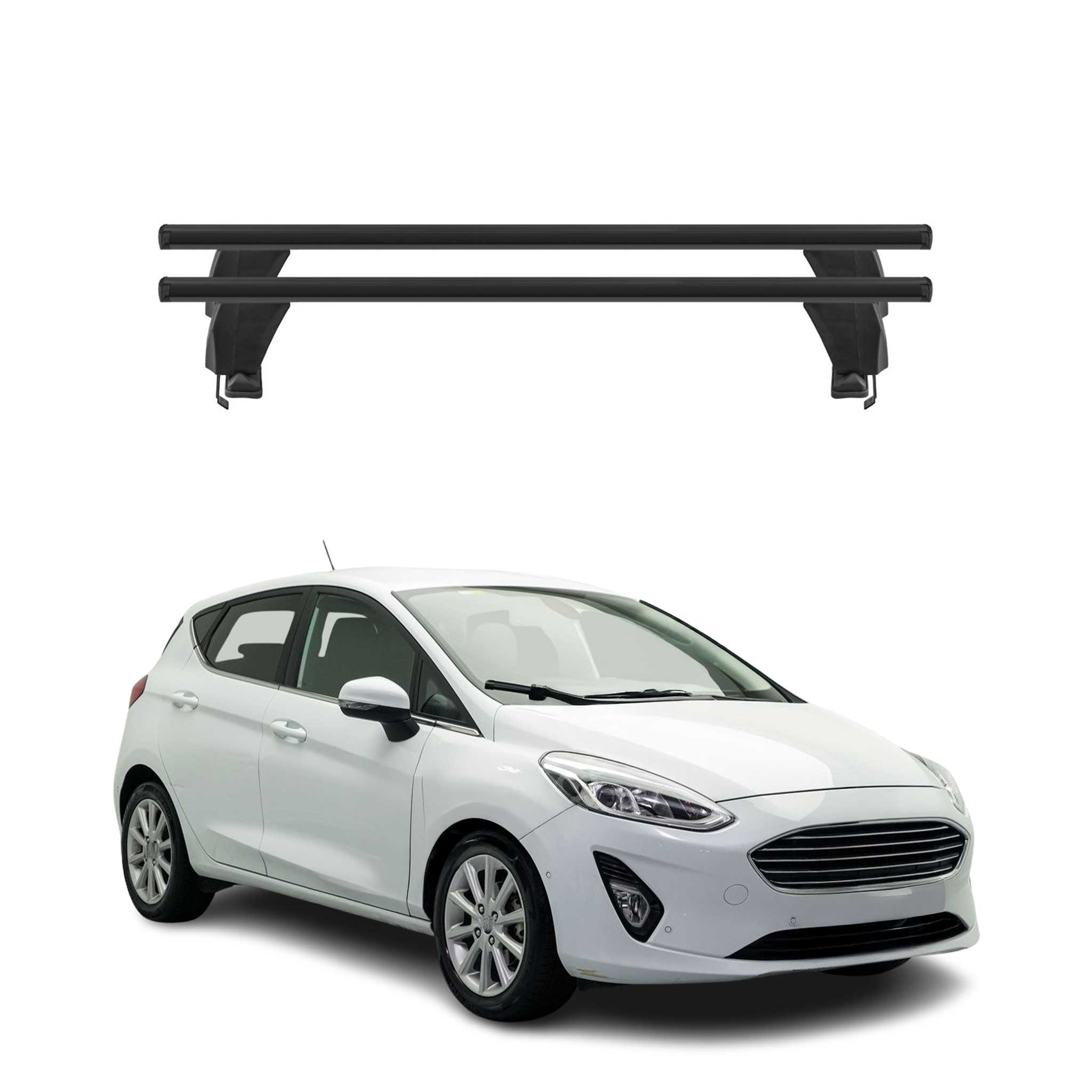 Menabo Dachträger Grundtäger für Ford Fiesta 2018-2023 50kg Alu Schwarz 2 tlg