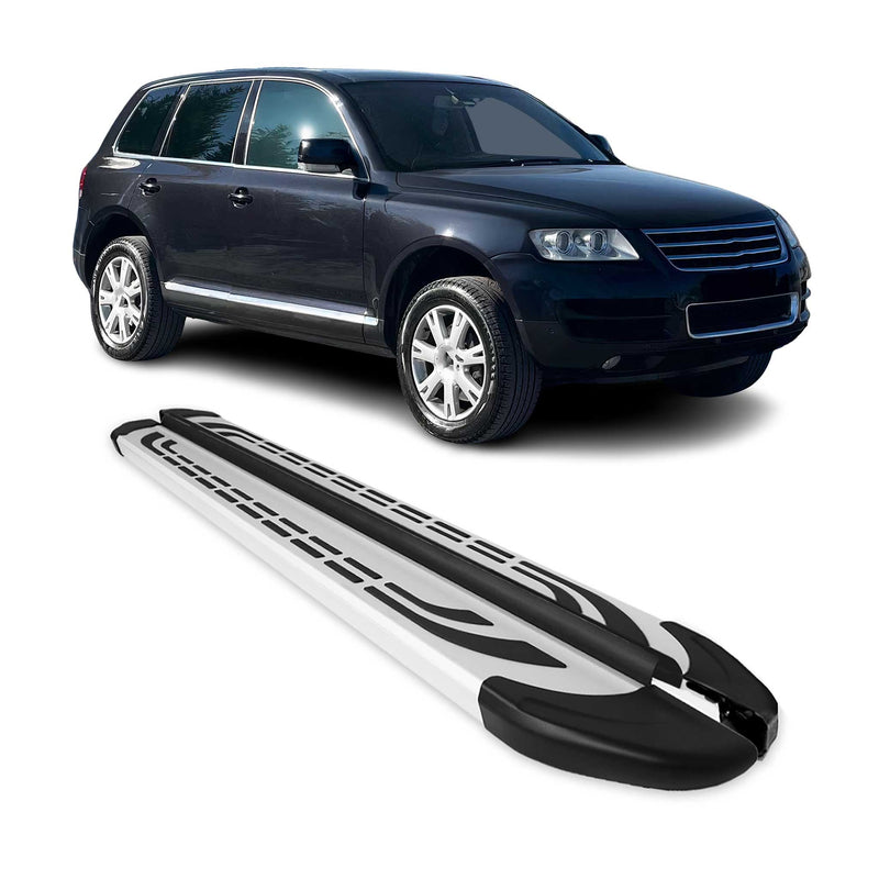 Trittbretter Seitenschweller Seitenbretter für VW Touareg 2002-2010 Alu Grau