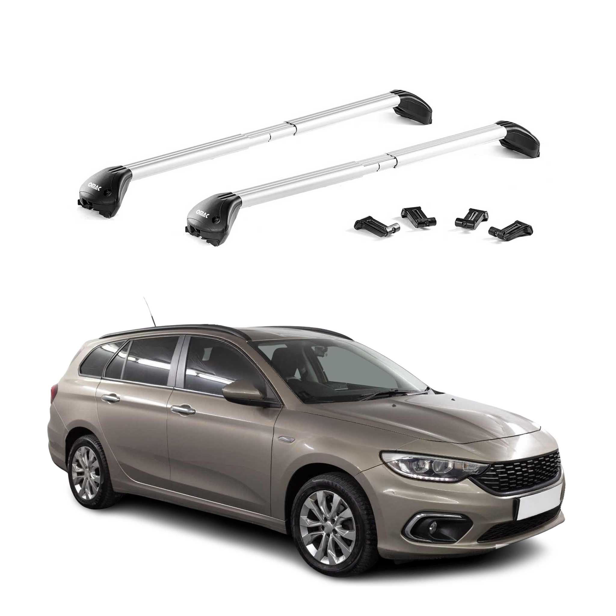 Dachträger Grundtäger für Fiat Tipo Kombi 2015-2026 100kg Aluminium Silber ABE