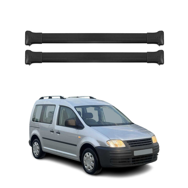 Dachträger Grundtäger für VW Caddy 2004-2020 75kg Aluminium Schwarz 2 tlg