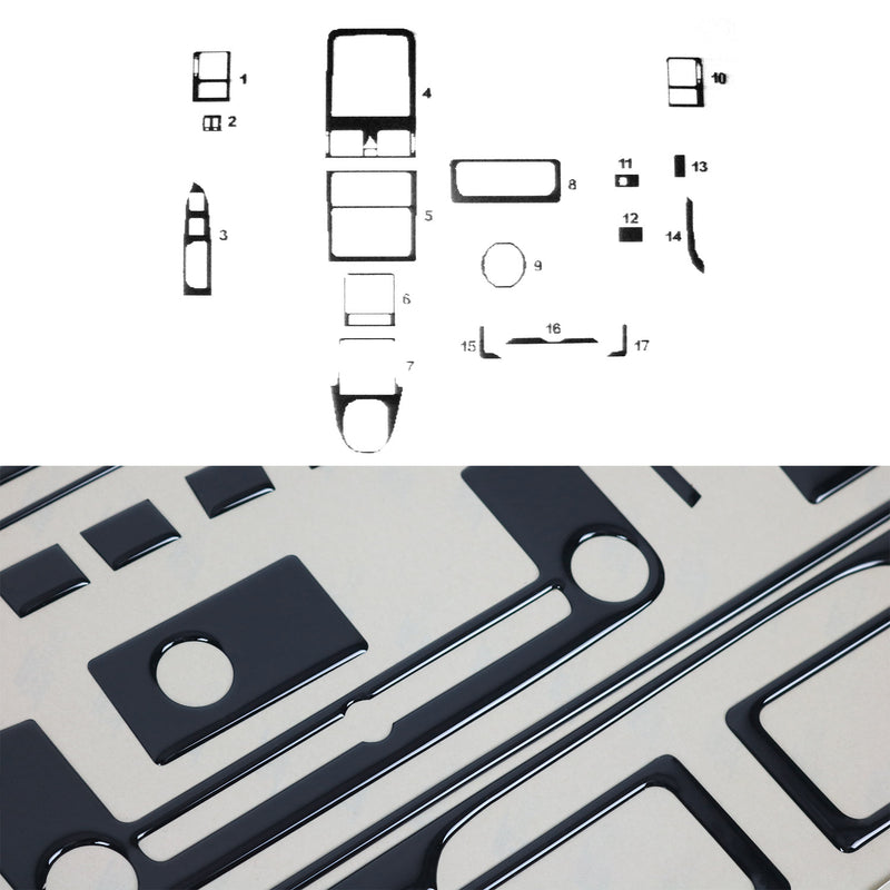 Innenraum Dekor Cockpit für VW Touran 2010-2015 Piano Schwarz Optik 17tlg