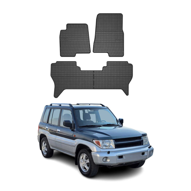 OMAC Gummi Fußmatten für Mitsubishi Pajero 1996-2006 Automatten Gummi Schwarz 4x