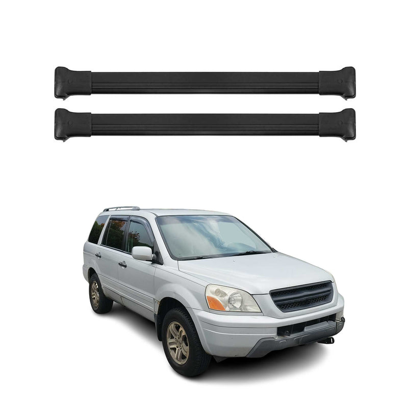 Dachträger Grundtäger für Honda Pilot 2002-2008 75kg Aluminium Schwarz 2 tlg