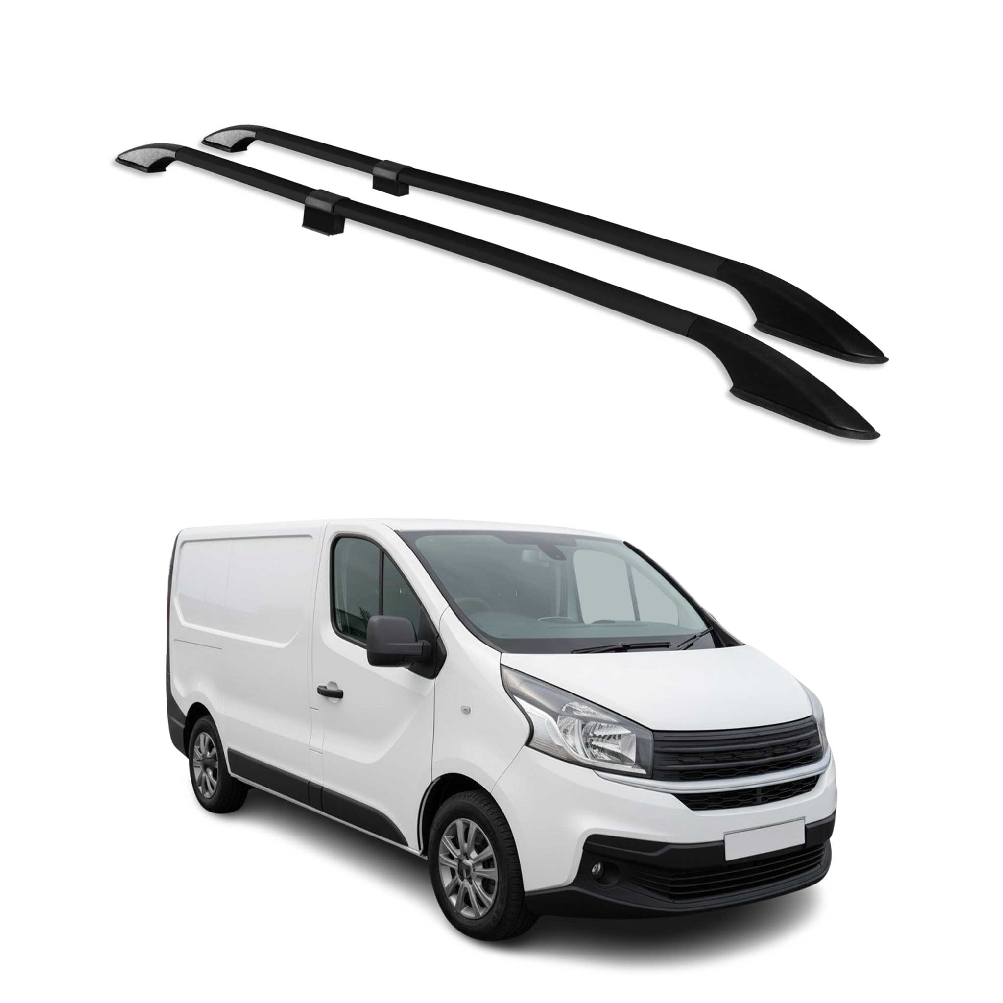 Dachreling Relingträger Alu für Fiat Talento 2016-2024 Kurzer L1 Alu Schwarz