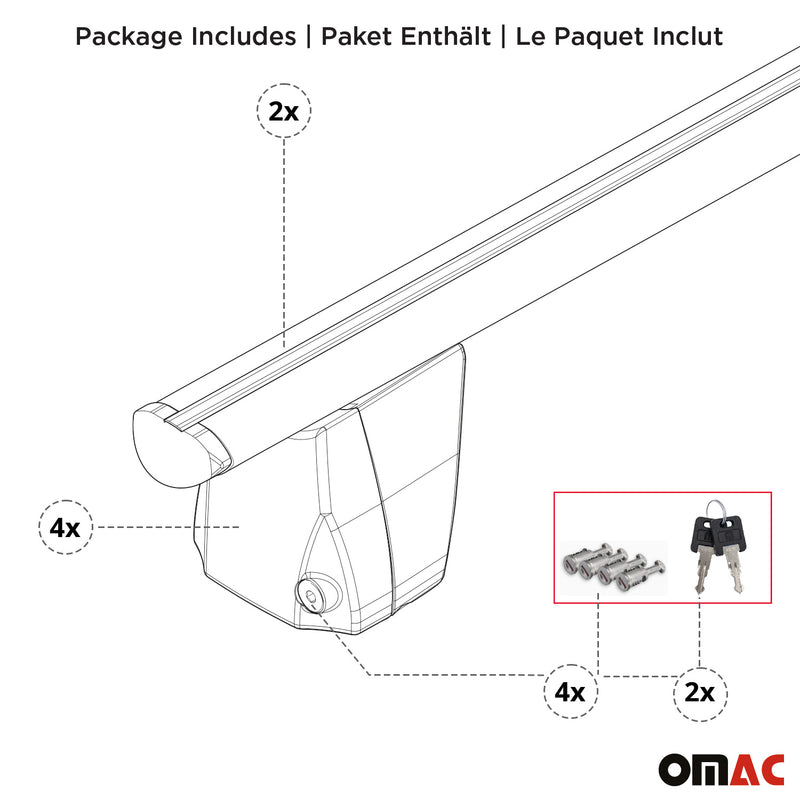 Menabo Dachträger Querträger für BMW 3er E90 E91 E92 2004-2013 TÜV Alu Schwarz