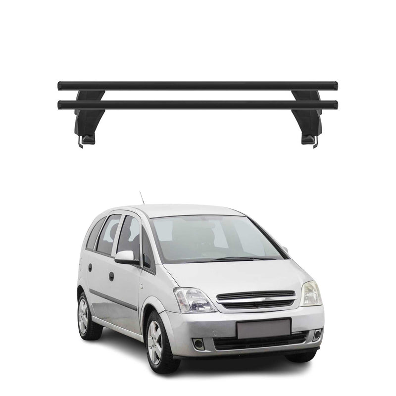 Menabo Dachträger Grundtäger für Opel Meriva 2003-2010 50kg Alu Schwarz 2 tlg