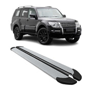 Seitenschweller Trittbretter Schweller für Mitsubishi Pajero 2006-2021 Alu Grau