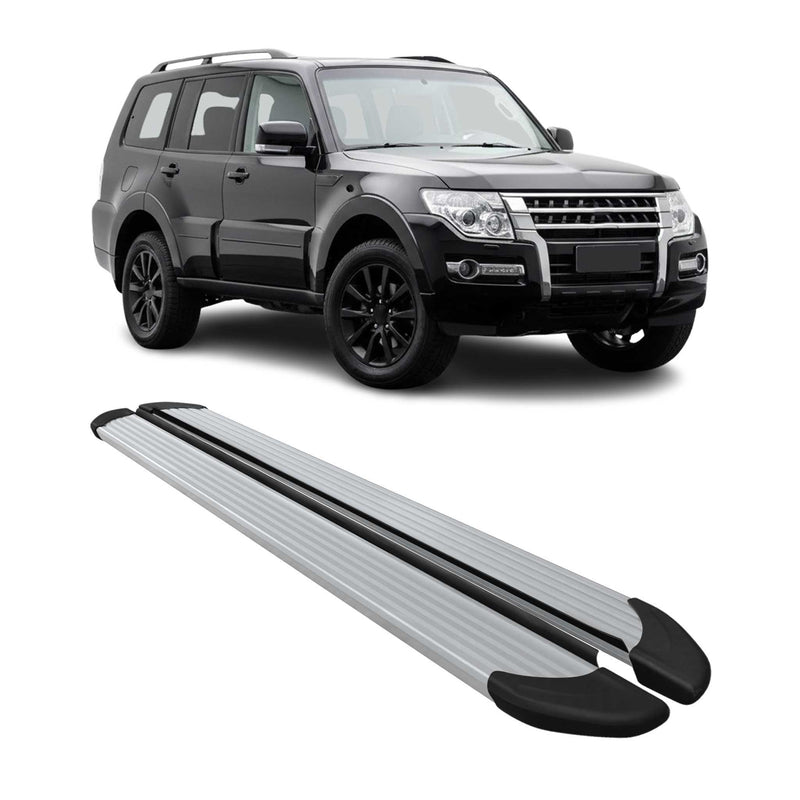 Seitenschweller Trittbretter Schweller für Mitsubishi Pajero 2007-2025 Alu Grau