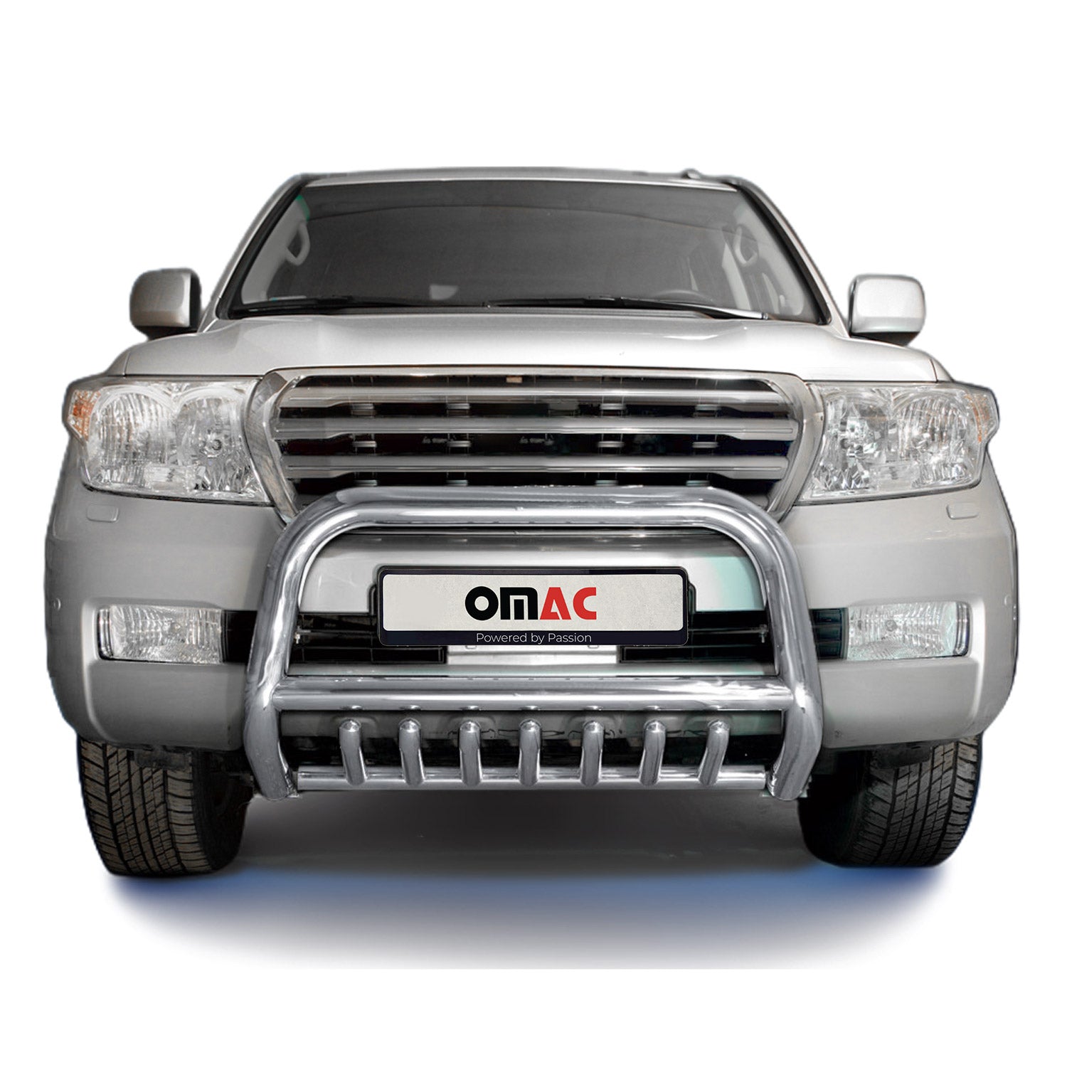 Frontbügel Frontschutzbügel für Toyota Land Cruiser V8 2007-12 ABE Stahl Silber
