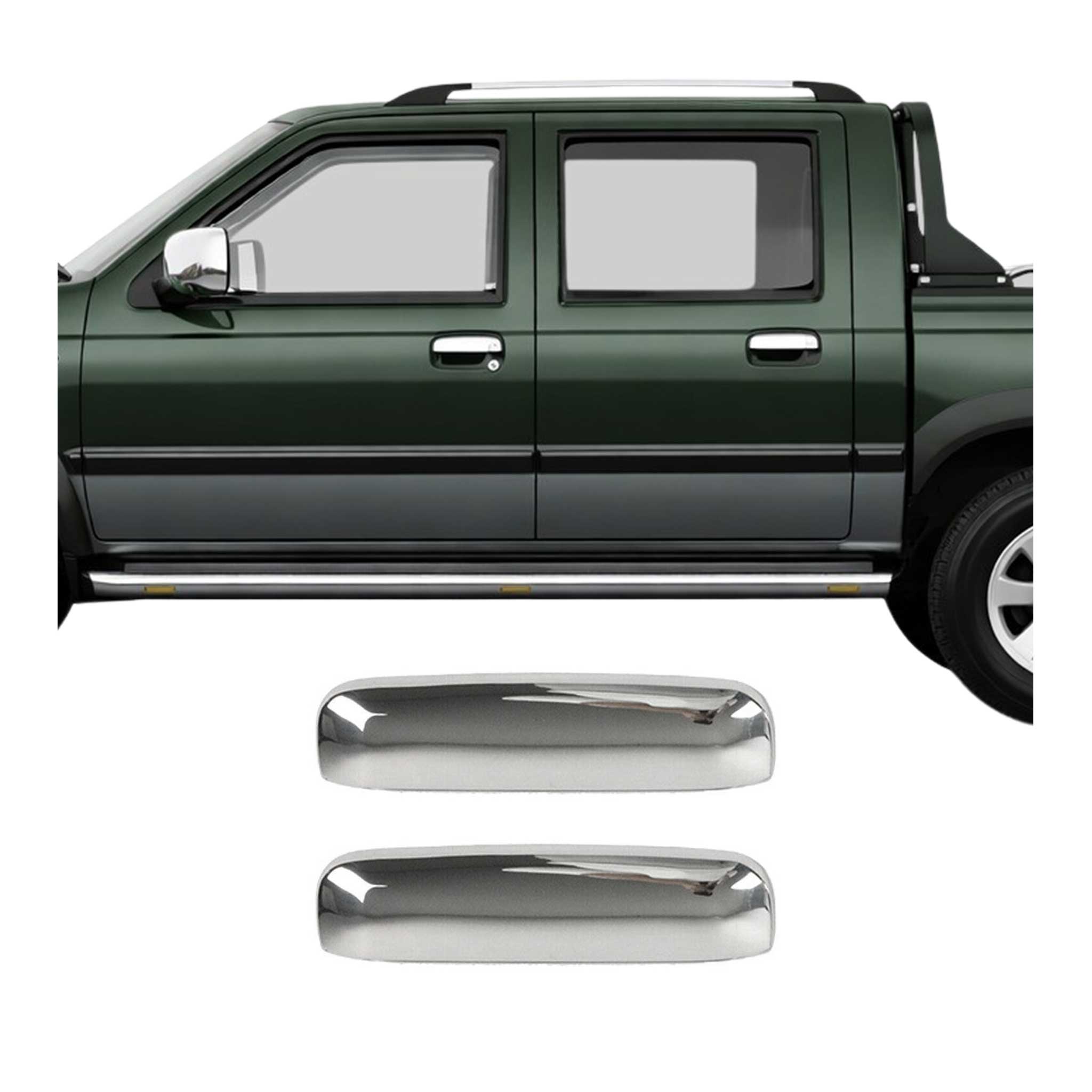 Chrom Türgriff Blende für Nissan Navara 1998-2004 2-Tür Edelstahl 2tlg