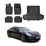 OMAC Fußmatten & Kofferraumwanne Set für Porsche Panamera 2016-2024 Gummi 5x
