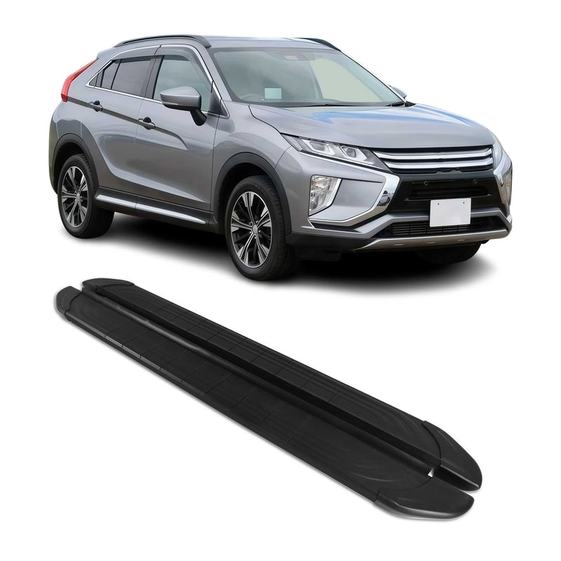 Trittbretter Seitenschweller für Mitsubishi Eclipse Cross 2018-25 Alu Schwarz