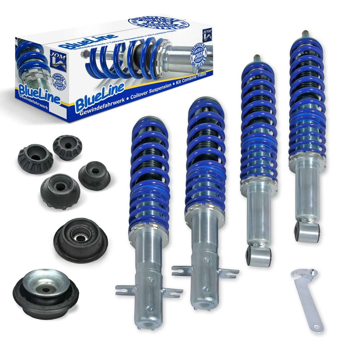 JOM BlueLine Gewindefahrwerk mit Domlager-Set für VW Golf 2 1983-1991