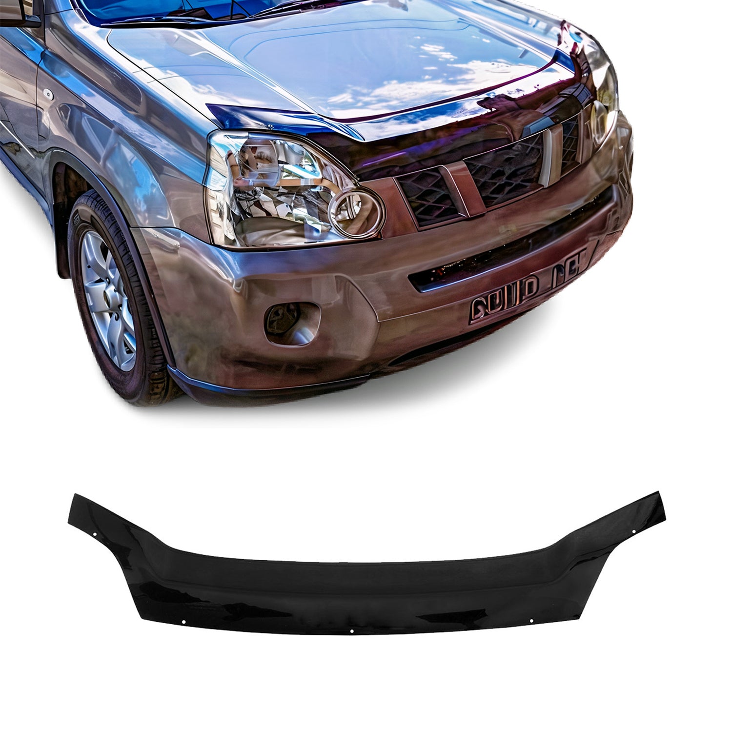 Motorhaube Deflektor Insektenschutz für Nissan X-Trail 2007-2014 Dunkel