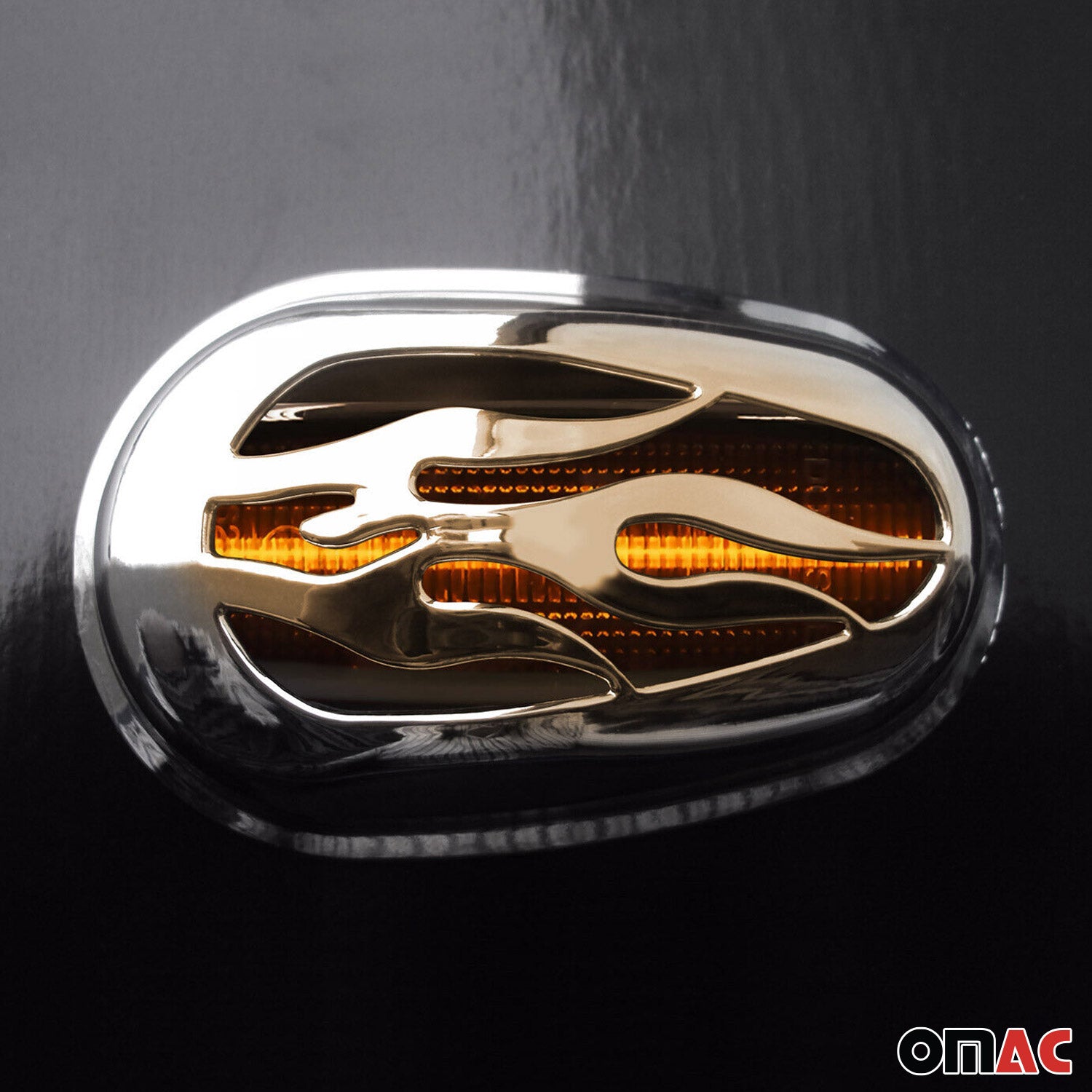 Blinkerrahmen Signalblende Seitenblinker für Opel Corsa C 2000-2006 Chrom ABS 2x