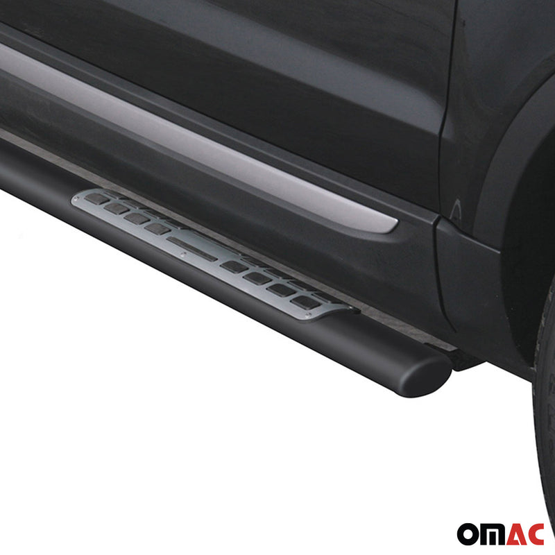 Stahl Seitenschweller Schwellerrohre für Range Rover Evoque 2011-2015 Schwarz