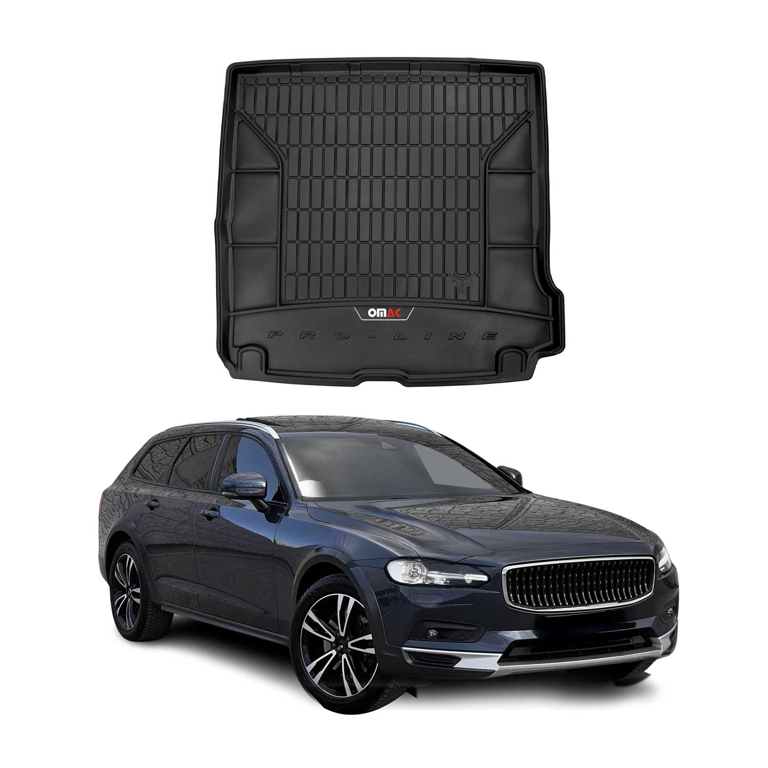 OMAC Gummi Kofferraumwanne für Volvo V90 2016-2025 TPE Laderaumwanne Schwarz