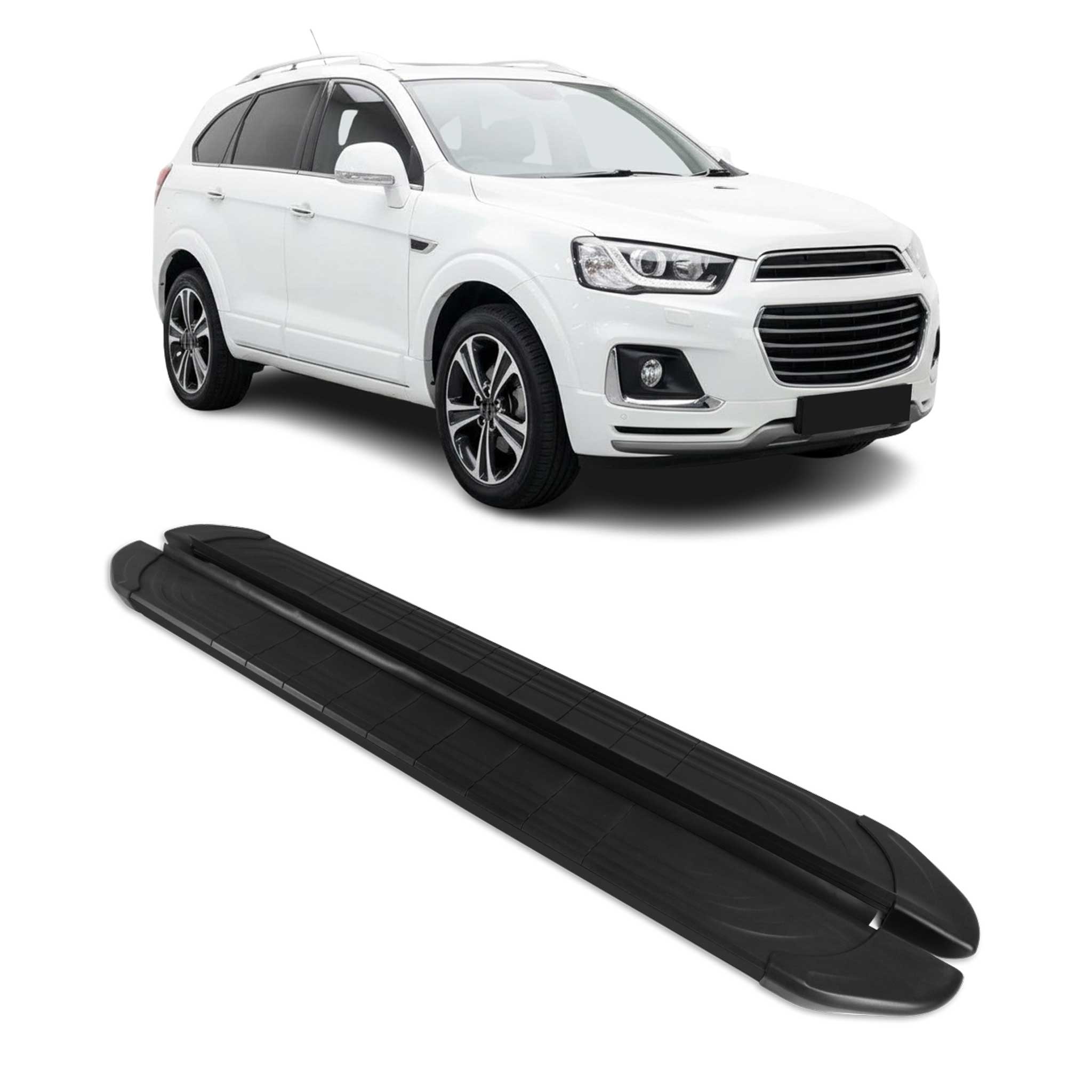 Trittbretter Seitenschweller für Chevrolet Captiva 2019-2026 Aluminium Schwarz